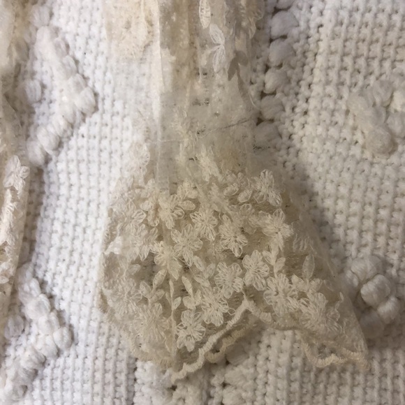 Love Letter Sheer Lace Ivory White Layering Top Blouse Size Small - Picture 7 of 9